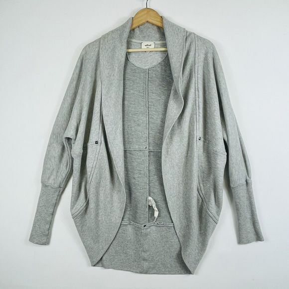 Wilfred Grey French Terry Dolman Sleeve Studded Sweater Cardigan Womens Small - Picture 1 of 8